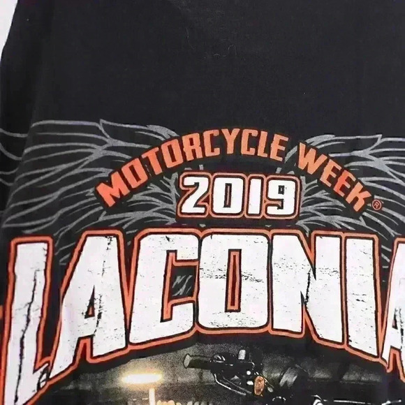 Royal Apparel Size M Black Motorcycle Week 2019 Laconia 96th Annual tshirt - Picture 10 of 10